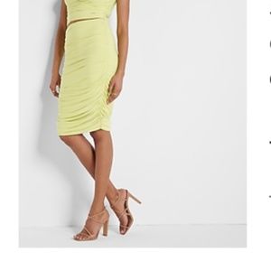 Matte Jersey Ruched Midi Skirt Express XL